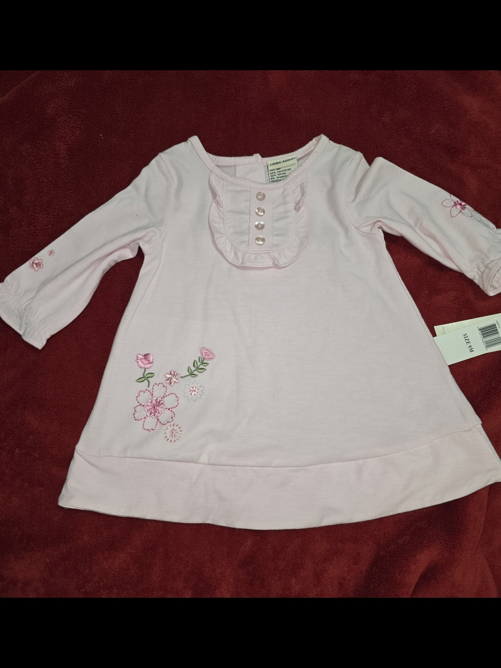 Long-Sleeve Pink Floral Ruffle Bib Dress for Kids